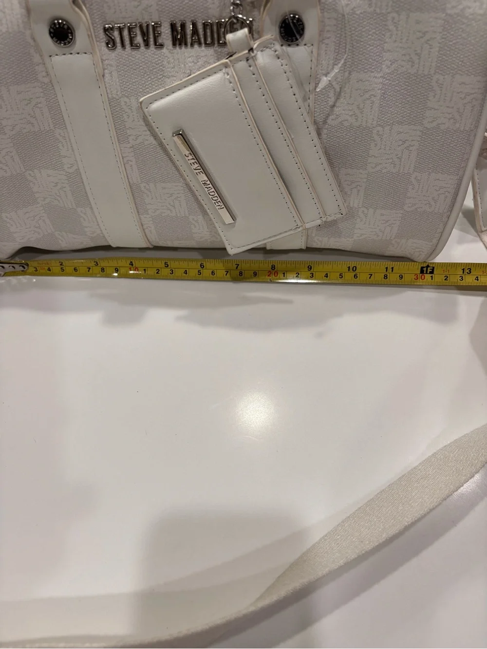 NWOT Steve Madden White Bkali Satchel Crossbody Bag.